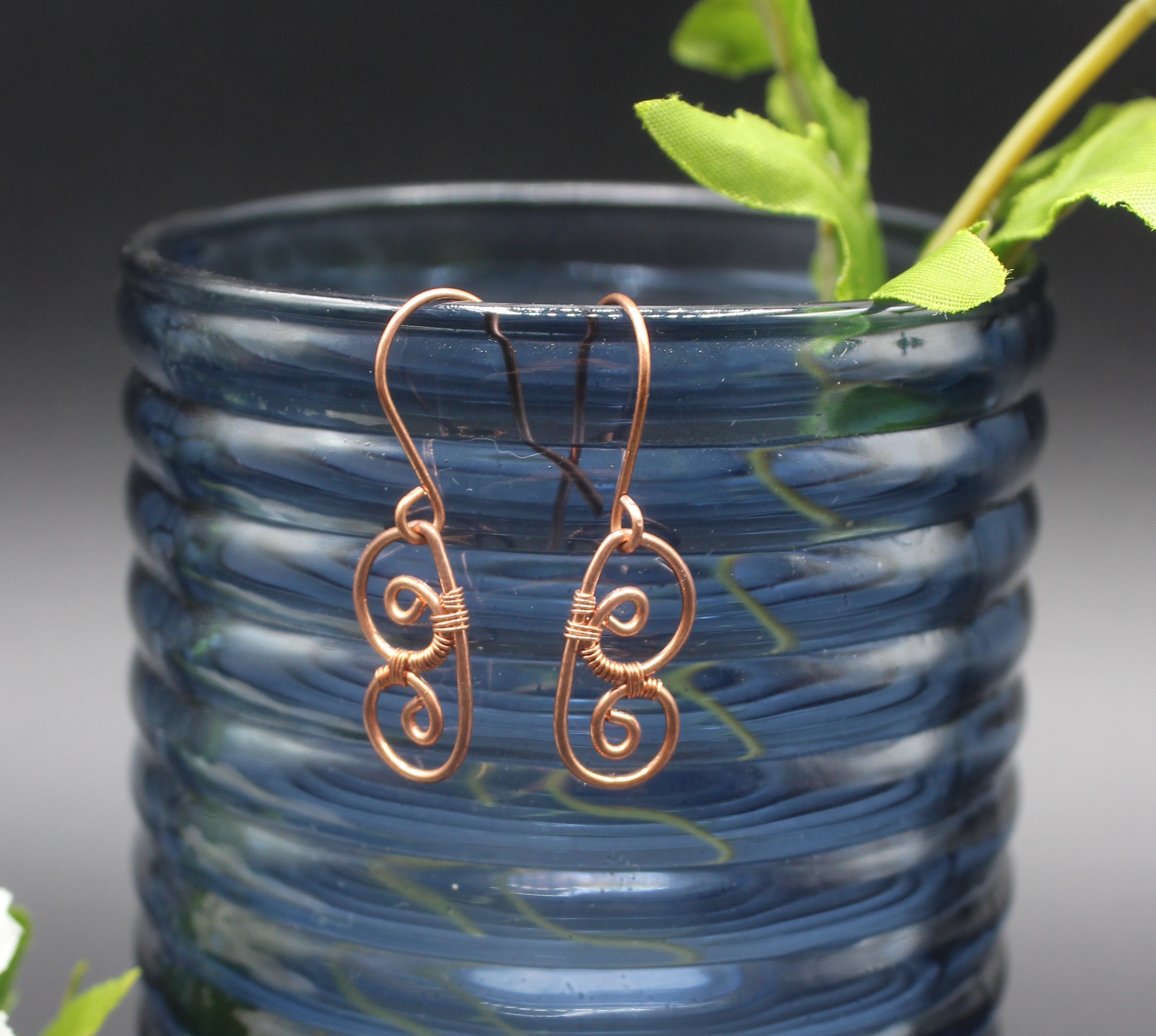 Handcrafted Copper Butterfly Wing Earrings