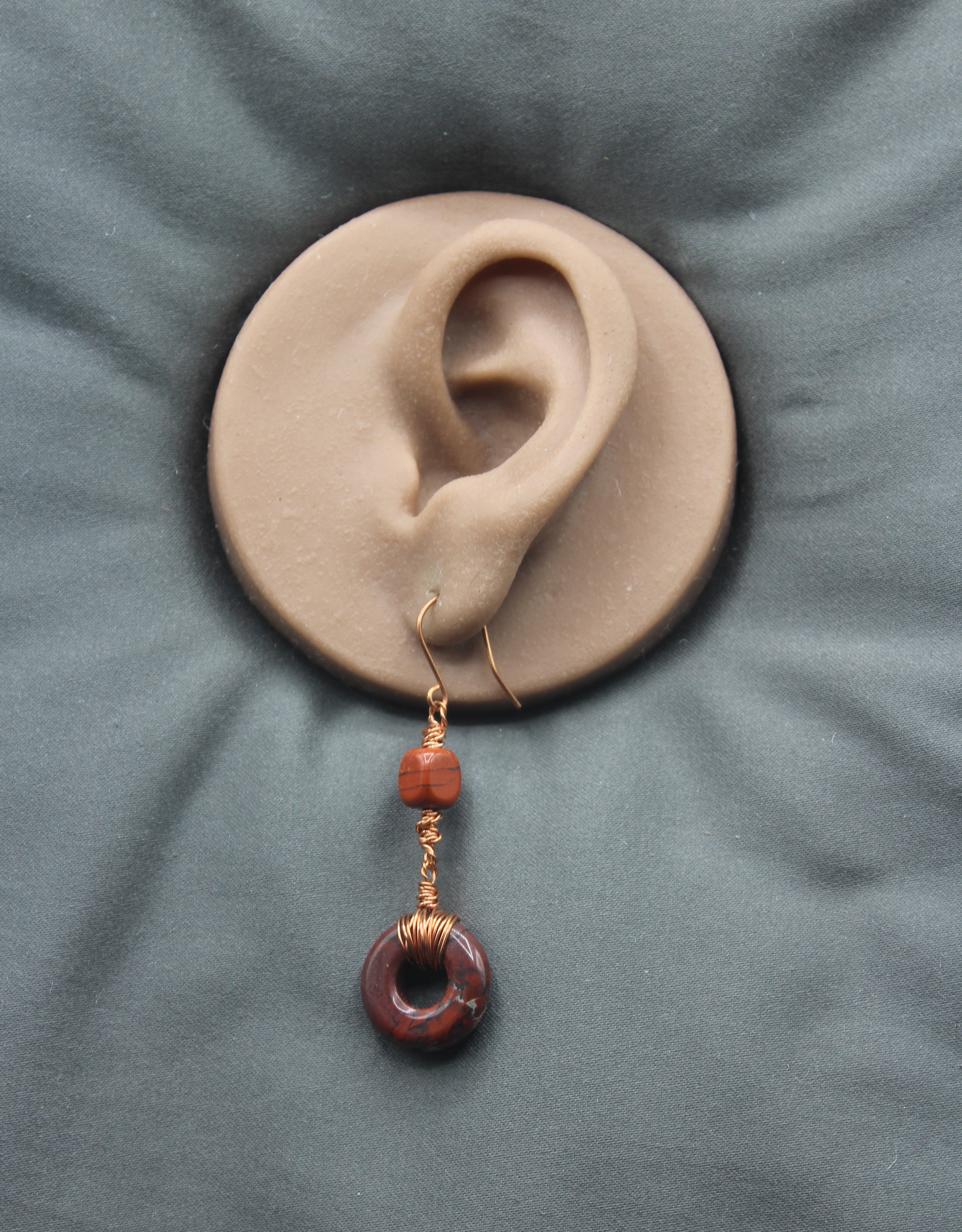 Handcrafted Copper Jasper Dangle Earrings